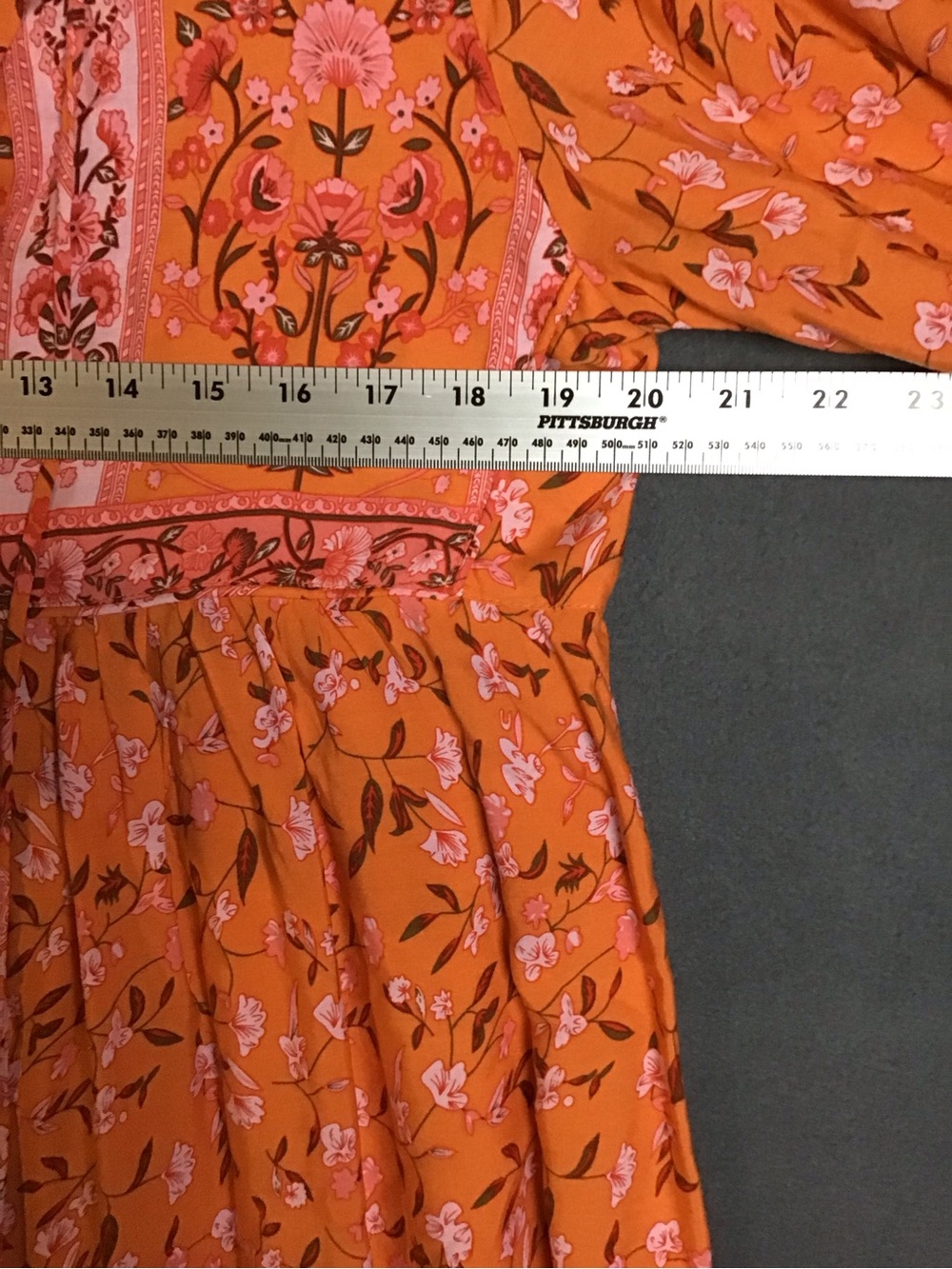 R vivimos dress Bohemian Orange Floral Maxi Dress with V-Neck size 8/10 - Picture 5 of 7